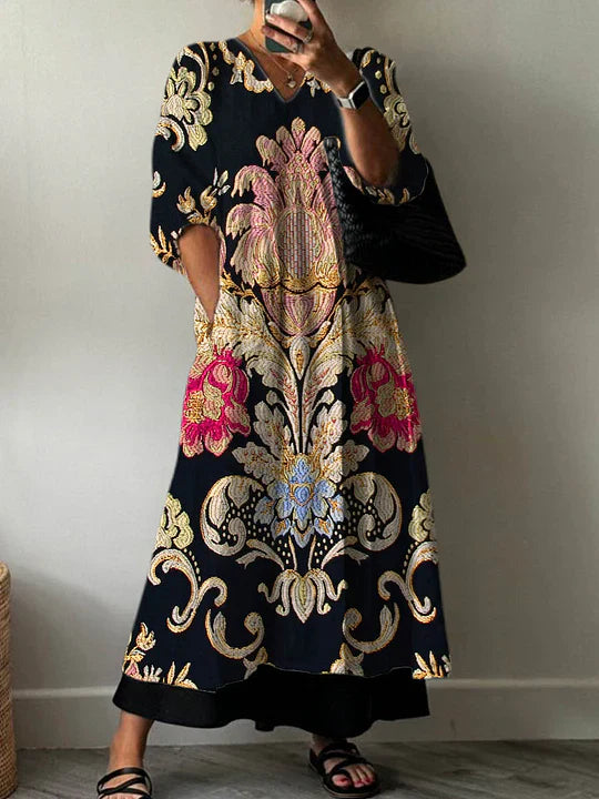 Vestido Elegante con Estampado Clara