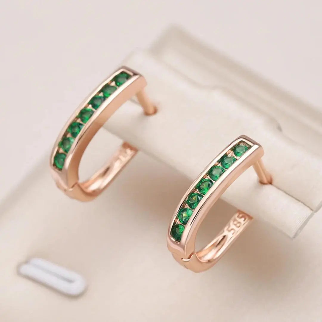 Pendientes de oro con diamante esmeralda