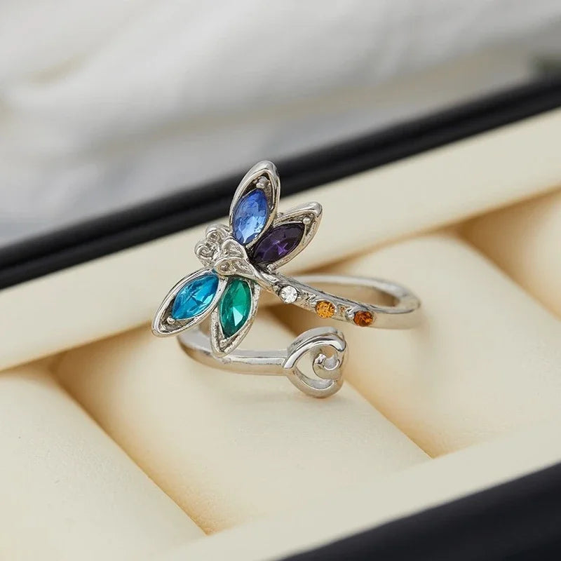 Anillo Ajustable Vintage de Libélula
