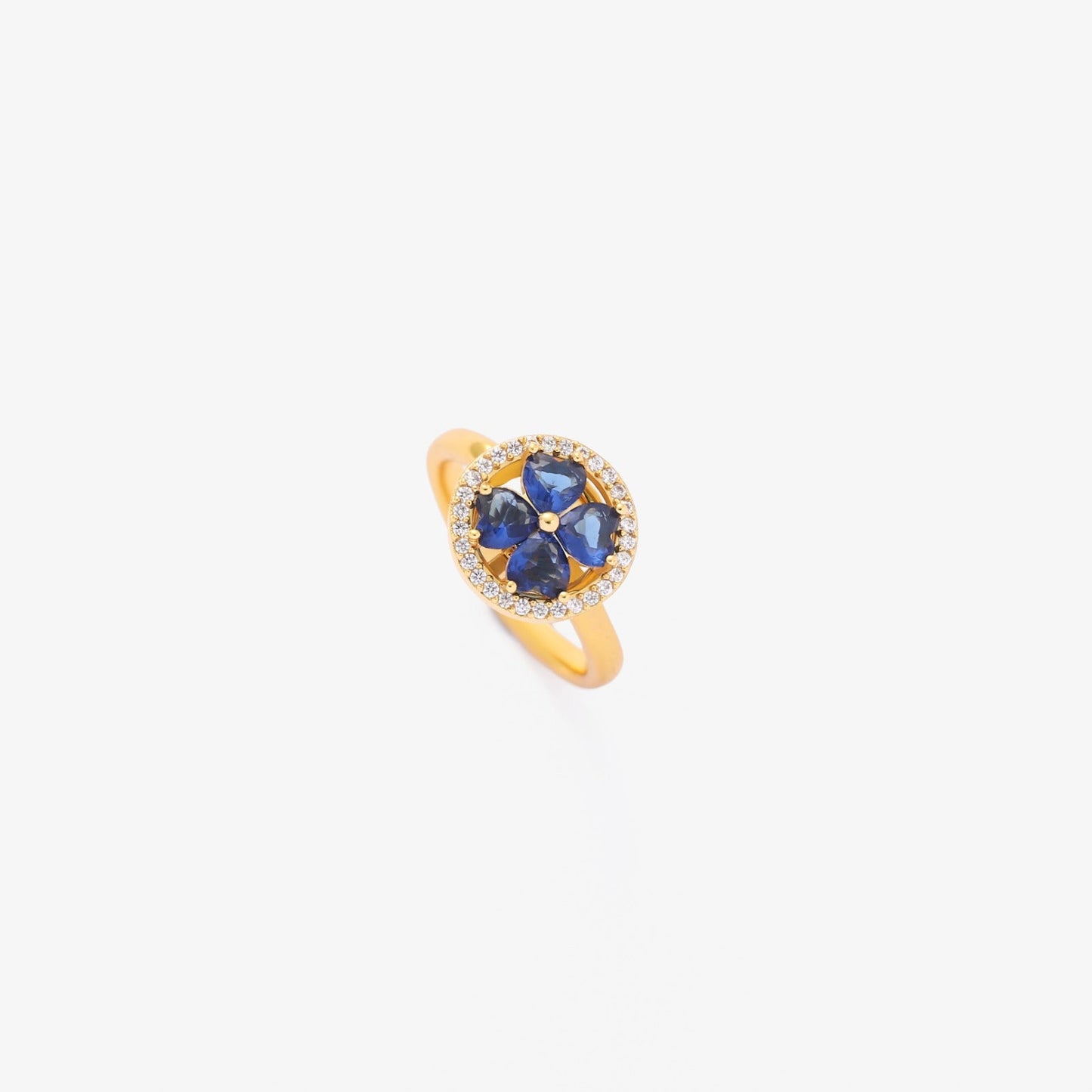Anillo giratorio de corazones de zafiro | Oro