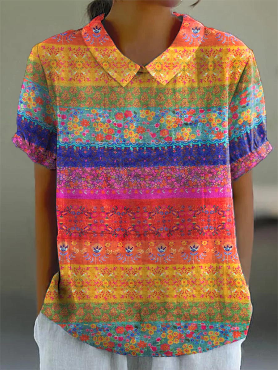 Maya | Camisa a Rayas Florales