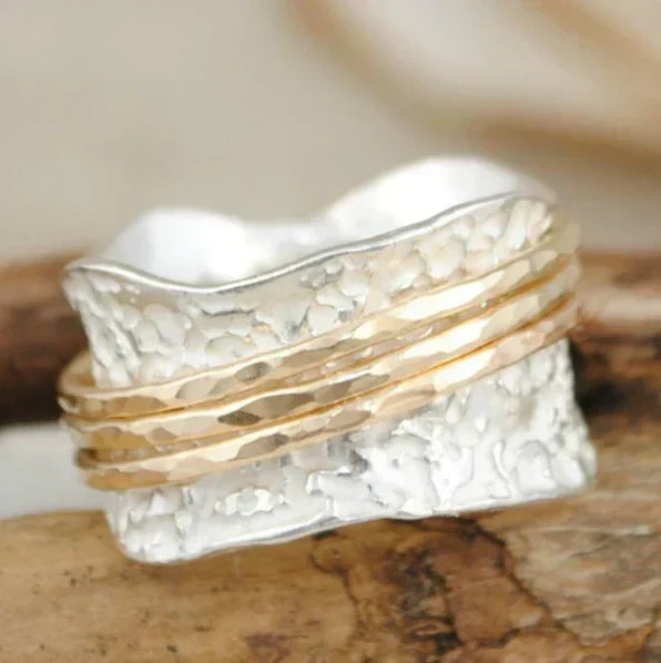 Anillo Vintage Spinner en Oro y Plata