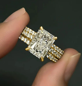Conjunto de Anillos de Boda de Oro de 3 Piezas Timeless Jaily