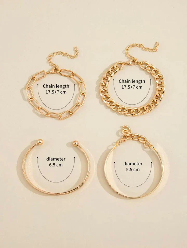 Conjunto de Pulseras de Oro Mercer Elegante Elan