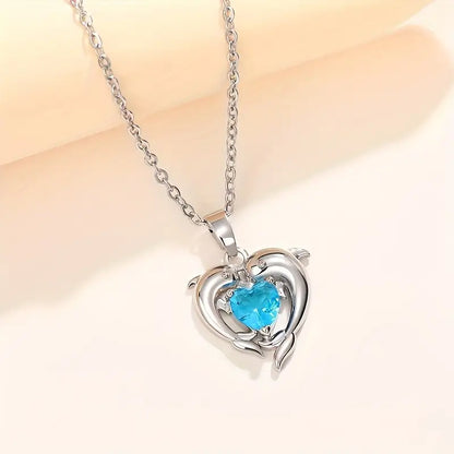 Collar Oceanheart Twins | Oro Blanco