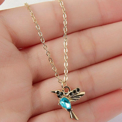 Collar de Colibrí con Esmalte y Circonita