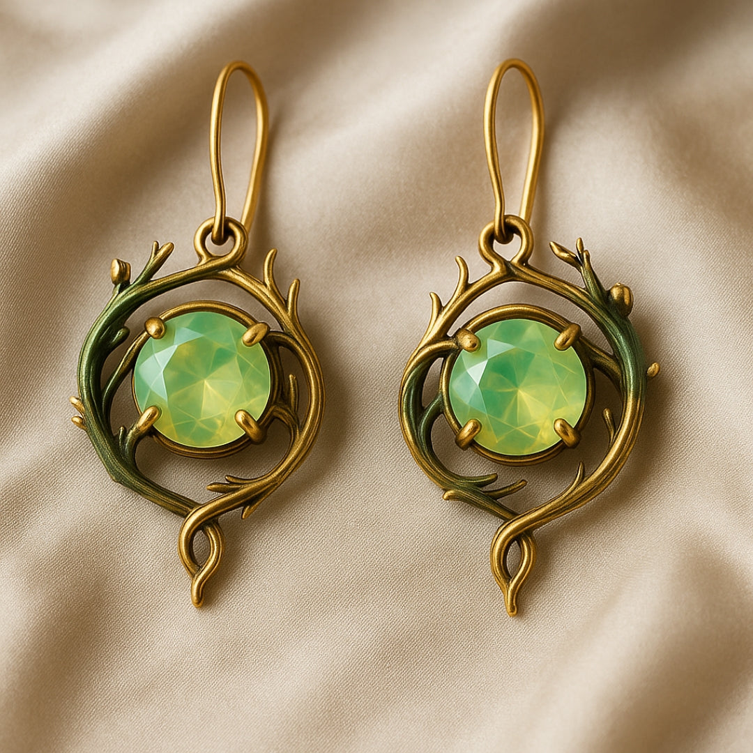 Pendientes de Ópalo Verde Naturaleza