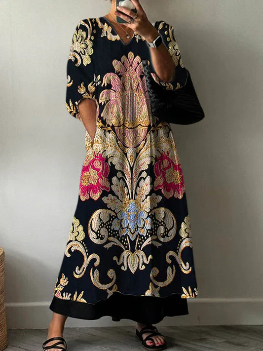 Vestido Elegante con Estampado Clara