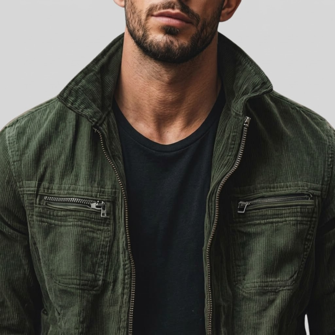 George | Chaqueta de Algodón Vintage con Cremallera