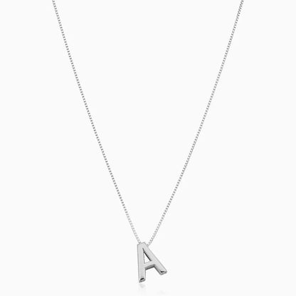 Collar Inicial Carta de Amor | Oro Blanco