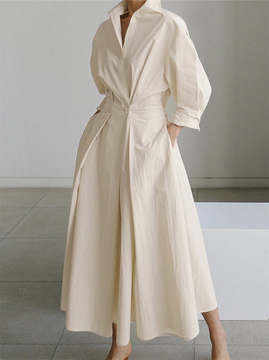 Brynn - Vestido de Corte A con Cuello Polo Chic