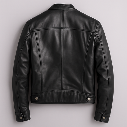 Jaromir - Chaqueta de Cuero Vintage con Cremallera