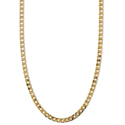 Collar Cadena Curb de Eslabones Planos | Oro Blanco