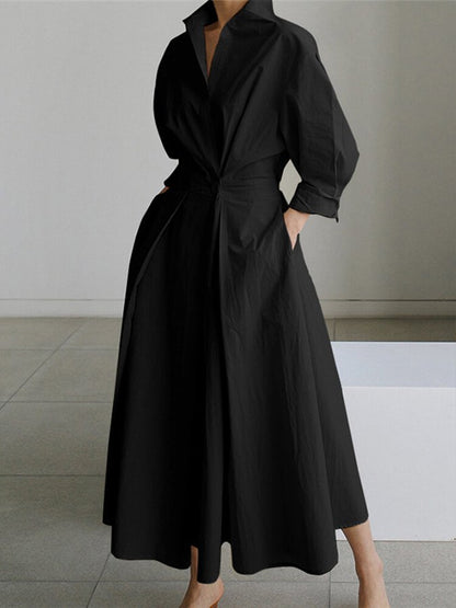 Brynn - Vestido de Corte A con Cuello Polo Chic