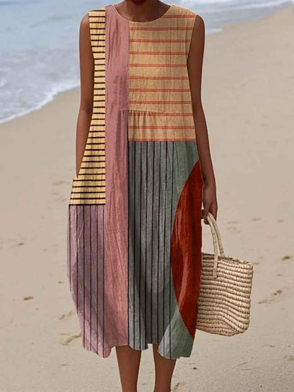 Rosenda – Vestido Geométrico de Verano