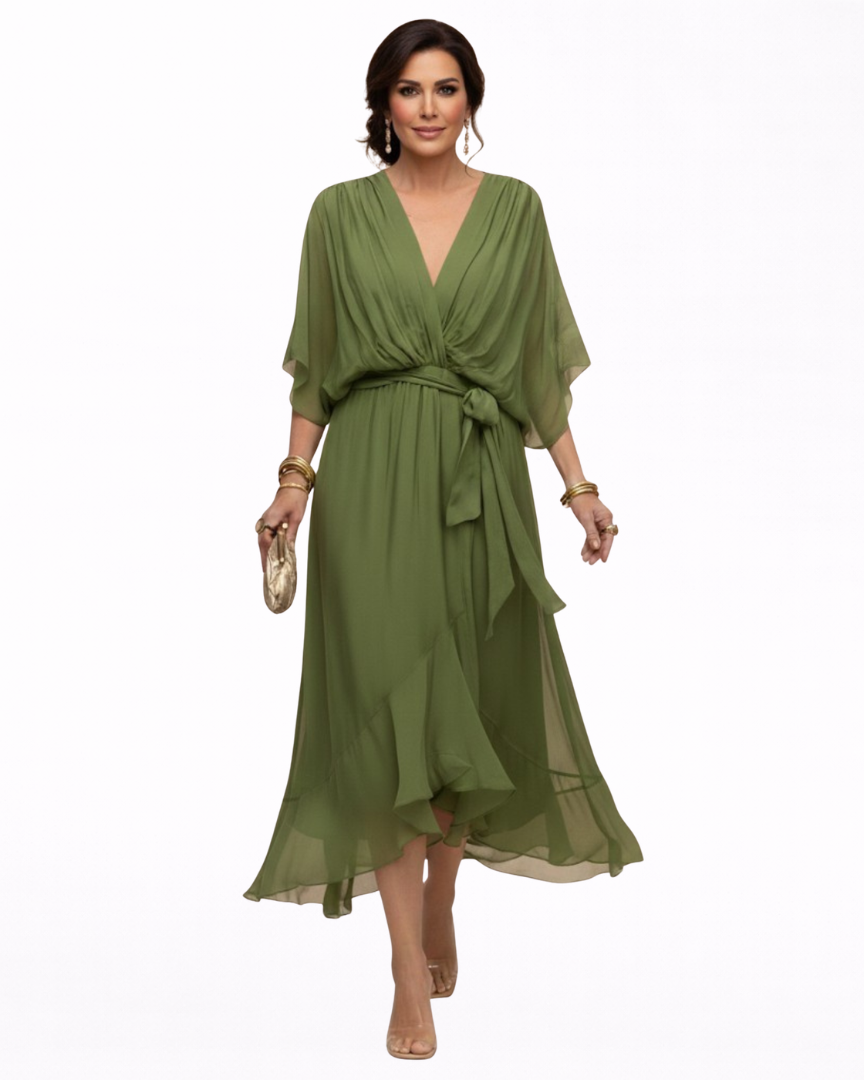 Julieta | Vestido de chifón escote en V