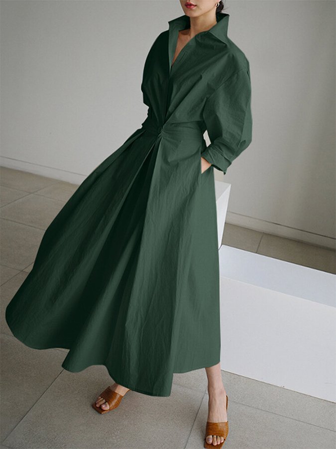 Brynn - Vestido de Corte A con Cuello Polo Chic
