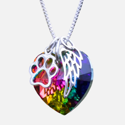 Collar Conmemorativo Arcoíris con Colgante de Corazón