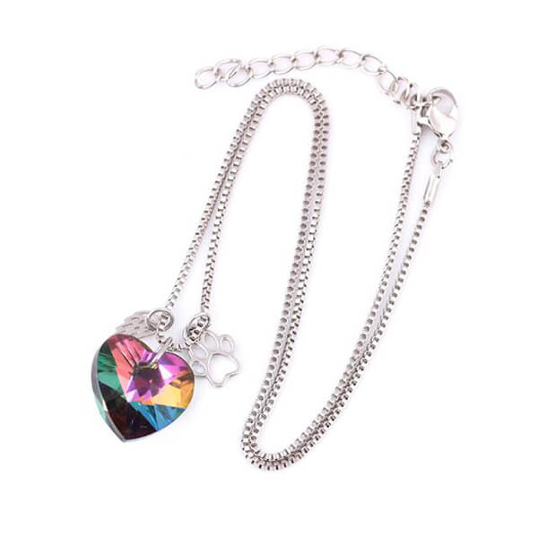 Collar Conmemorativo Arcoíris con Colgante de Corazón