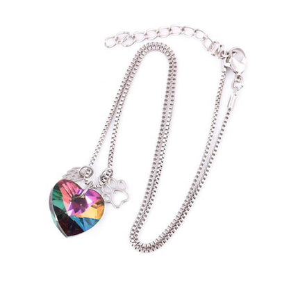 Collar Conmemorativo Arcoíris con Colgante de Corazón