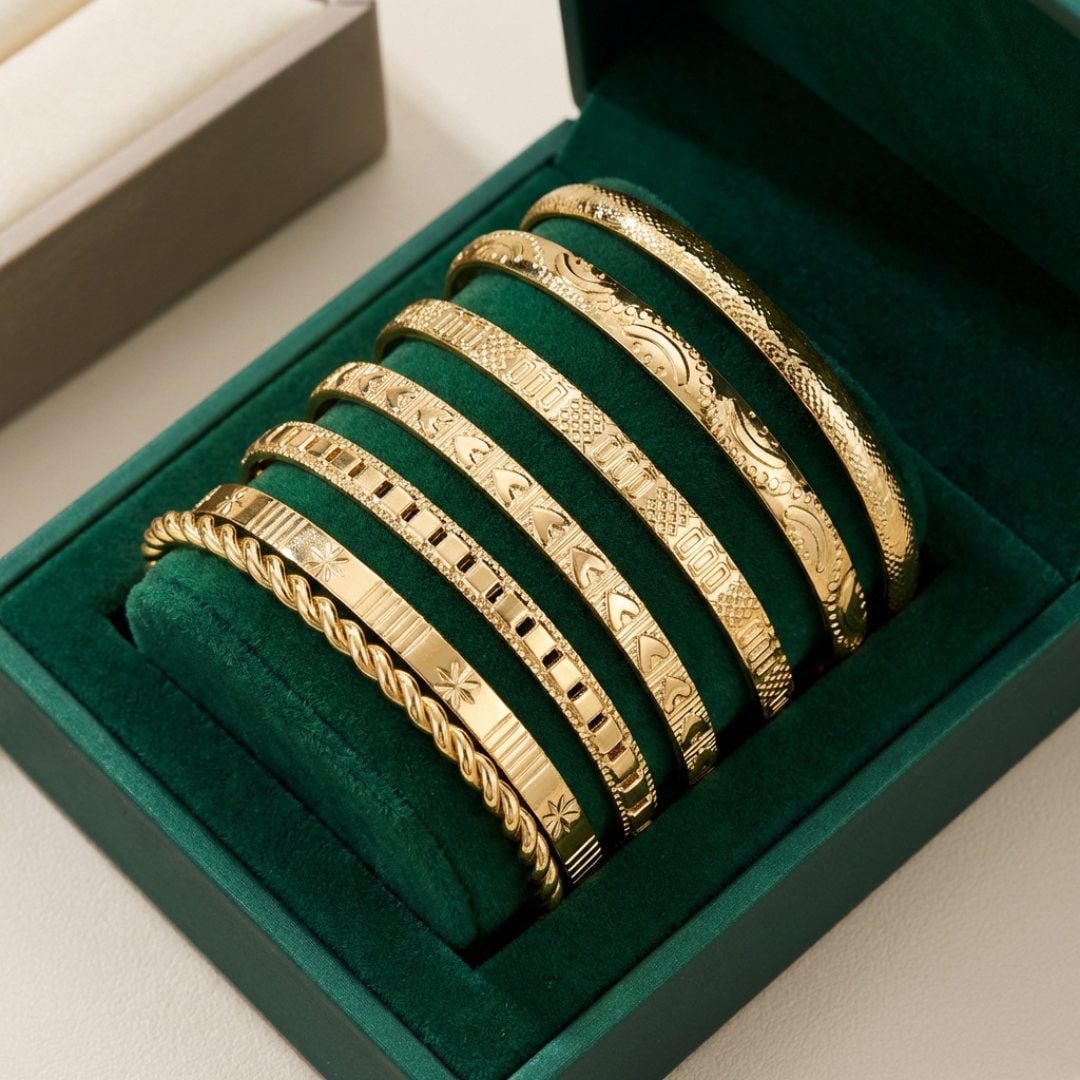 Conjunto de Pulseras Abiertas de Oro para Resort