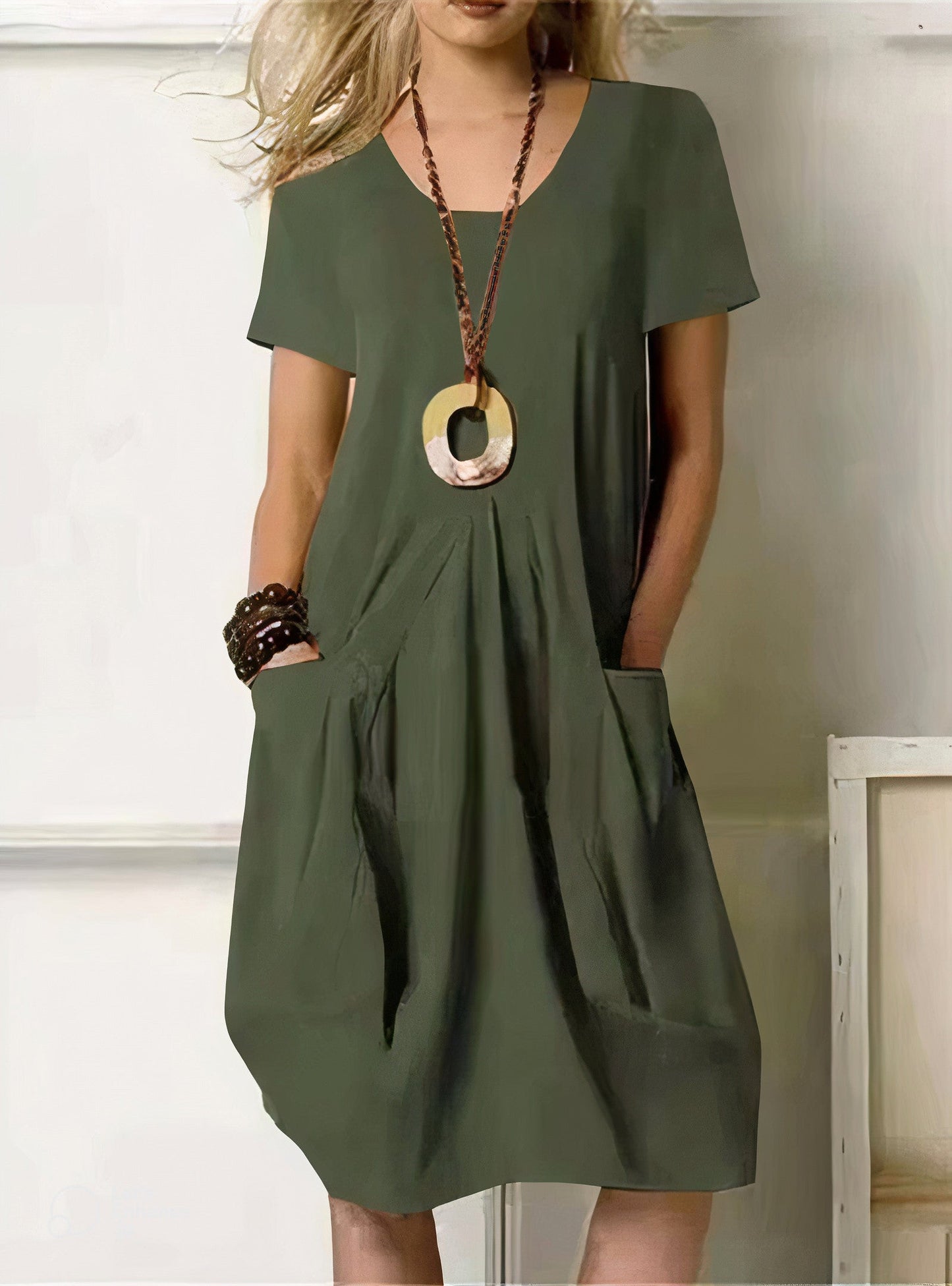 Gabrielle - Vestido Largo Suelto de Verano con Bolsillos