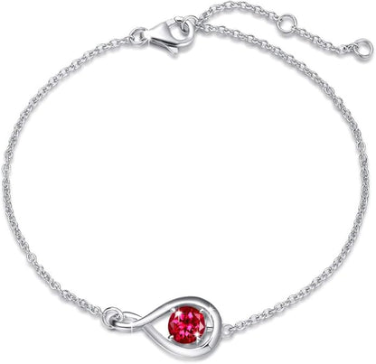 Pulsera Infinita de Rubí | Oro Blanco