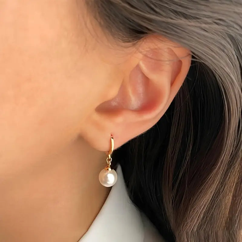 Conjunto de Joyería de Perlas Doradas Elegantes