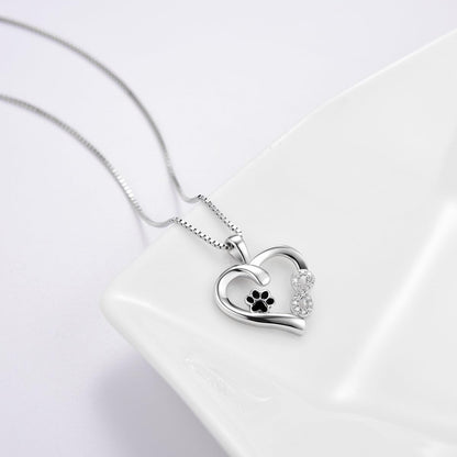 Collar de Pata y Corazón con Dije Infinito
