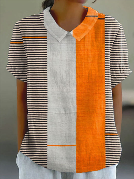 Lena | Camisa a Rayas con Bloques de Color