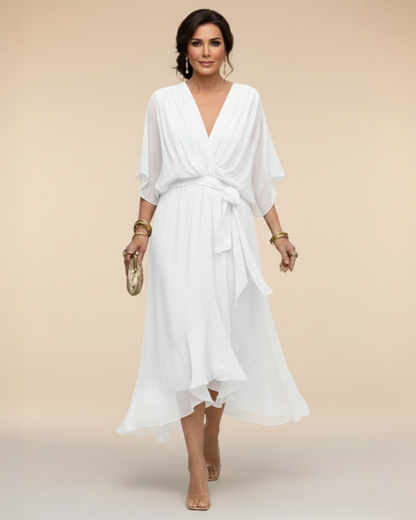 Julieta | Vestido de chifón escote en V