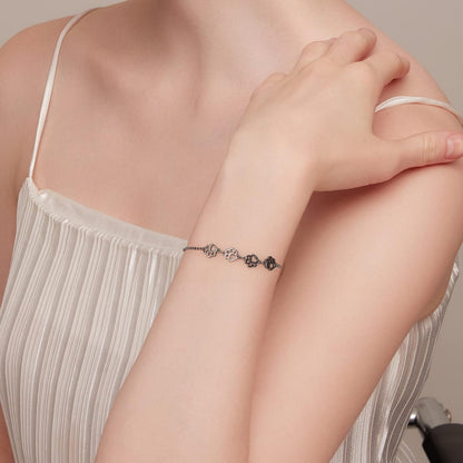 Pulsera de Huella de Pata en Plata de Ley
