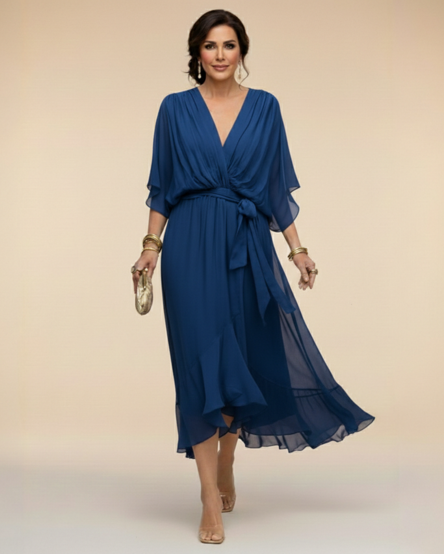 Julieta | Vestido de chifón escote en V