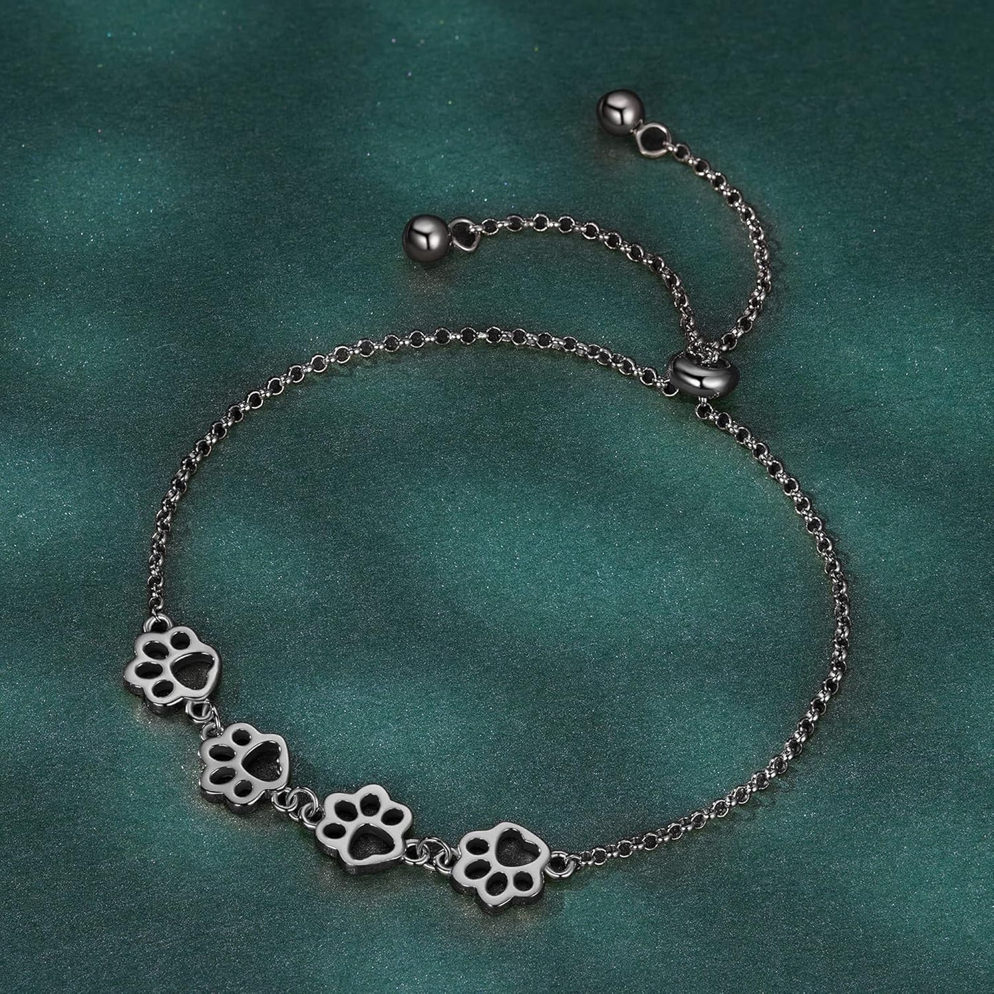 Pulsera de Huella de Pata en Plata de Ley