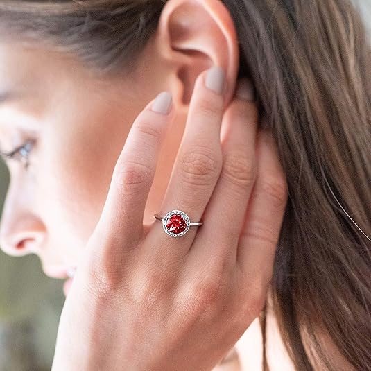 Anillo Promesa Brillo Carmesí de Rubí | Oro Blanco