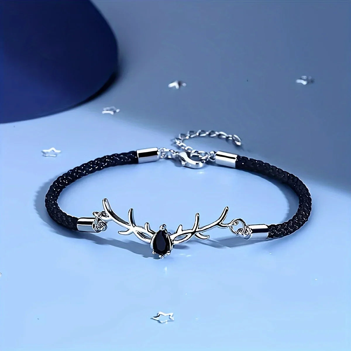 Pulsera de Corazón de Asta de Venado con Zirconia