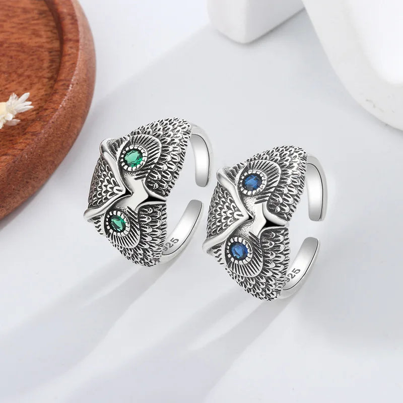 Anillo de Búho en Plata de Ley