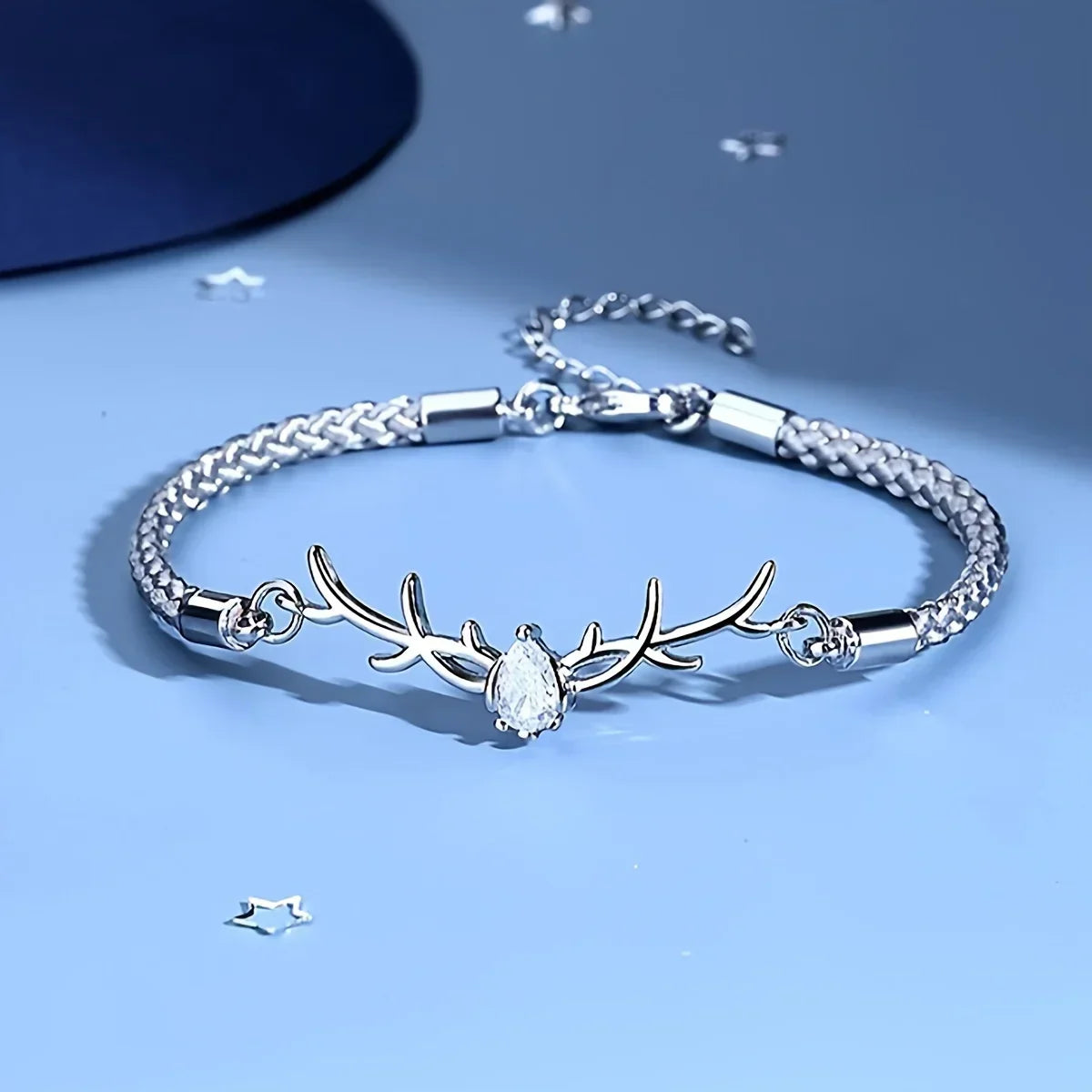 Pulsera de Corazón de Asta de Venado con Zirconia