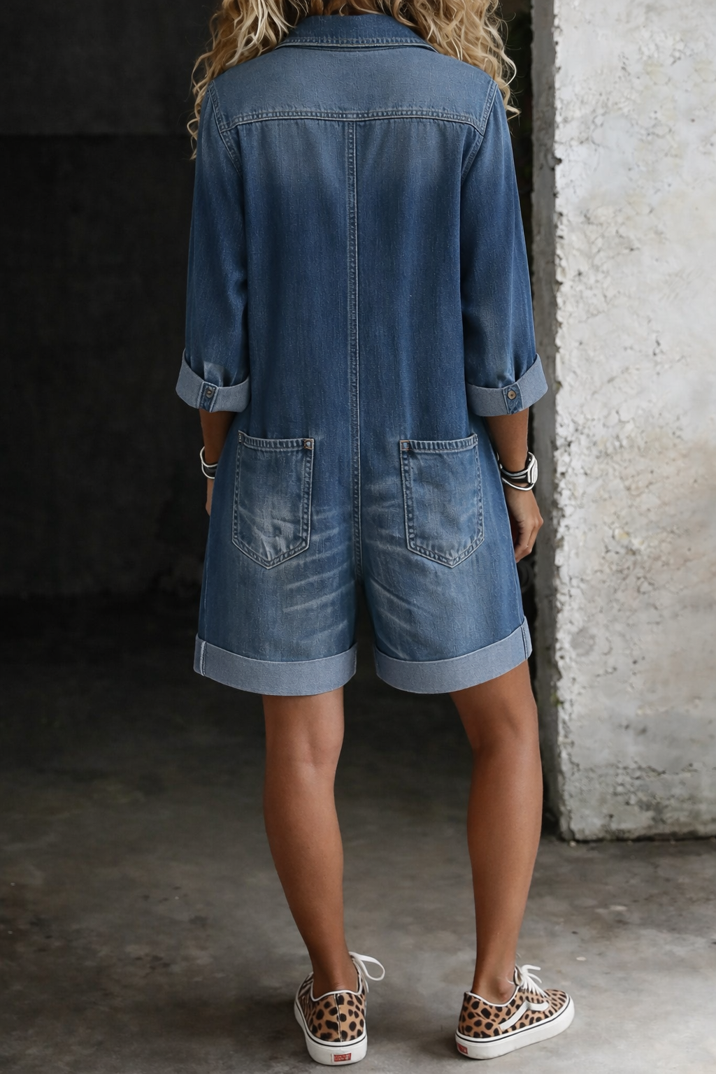 Nora | Mono de mezclilla casual corto