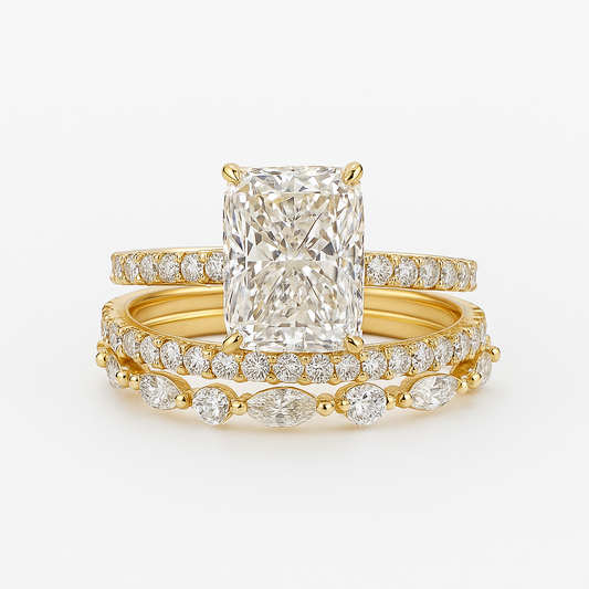Set de Anillos de Boda Jaily 3PC | Oro