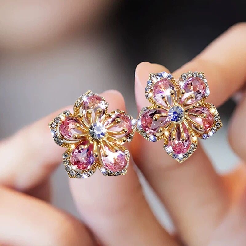 Pendientes de zirconia multicolor en plata