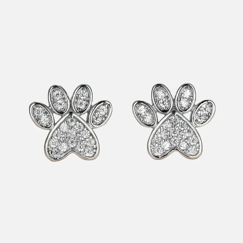 Pendientes de Pata con Zirconia Blanca