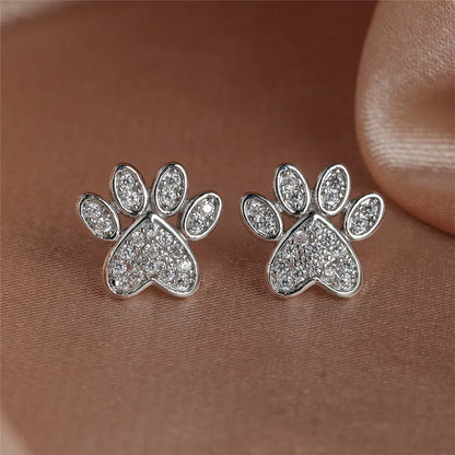 Pendientes de Pata con Zirconia Blanca