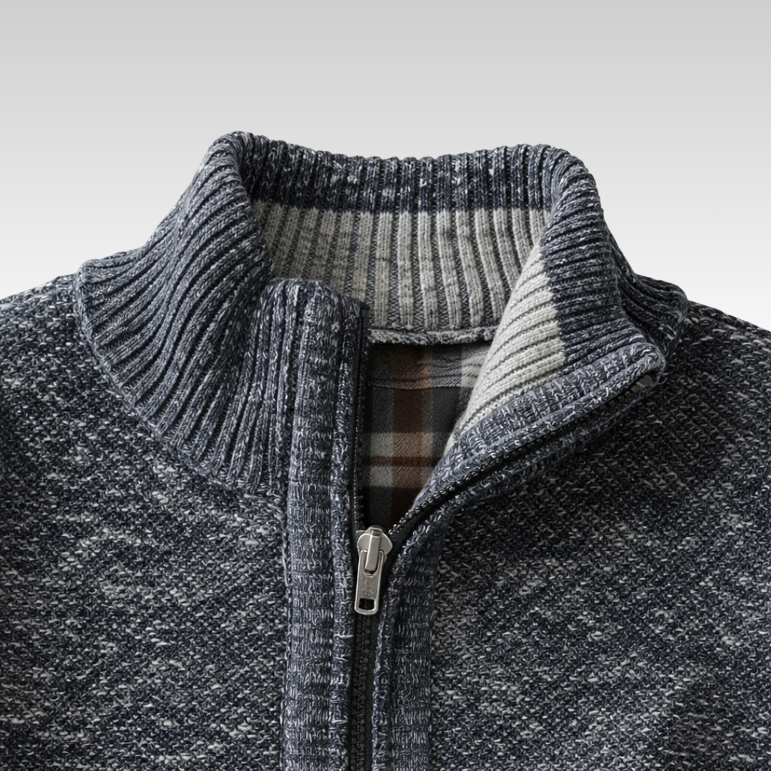 CARDIGÁN DE PUNTO CON CREMALLERA HENLEY | CALIDEZ REFINADA CON UN TOQUE LIMPIO