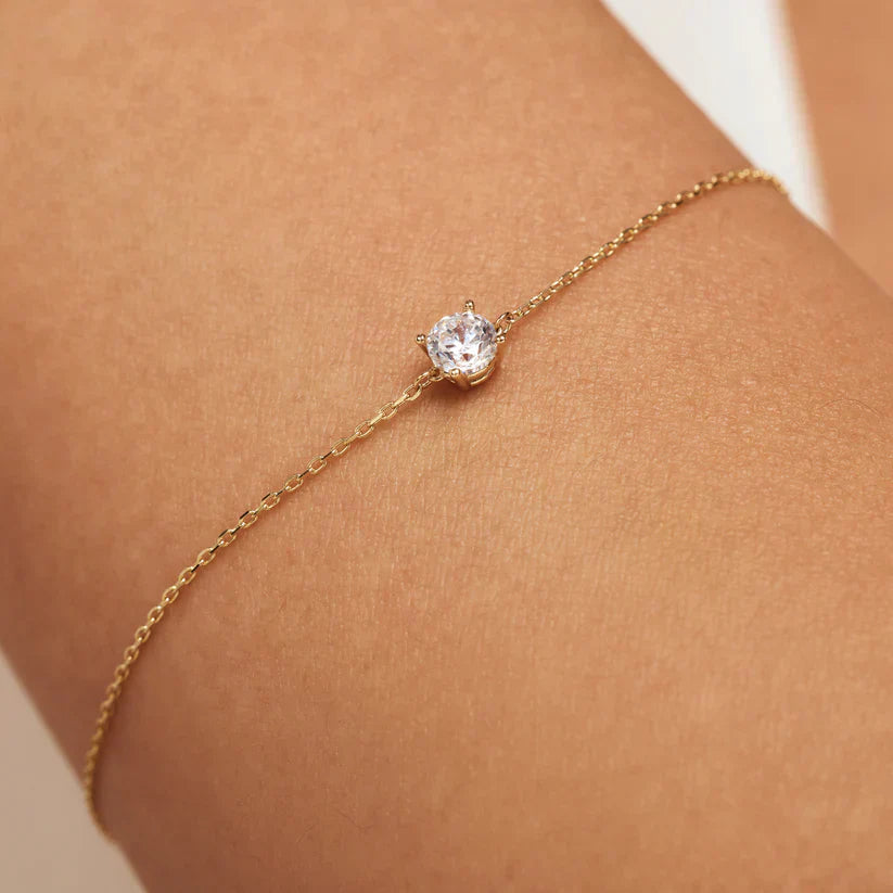 Pulsera de Piedra de Moisanita Cléa | Oro