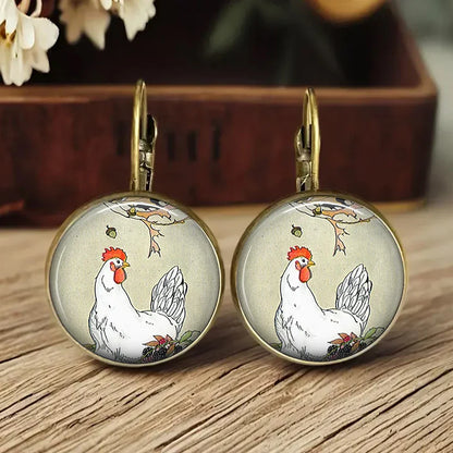 Pendientes de Cúpula de Vidrio de Animales Caprichosos
