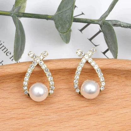 Pendientes con perlas y purpurina