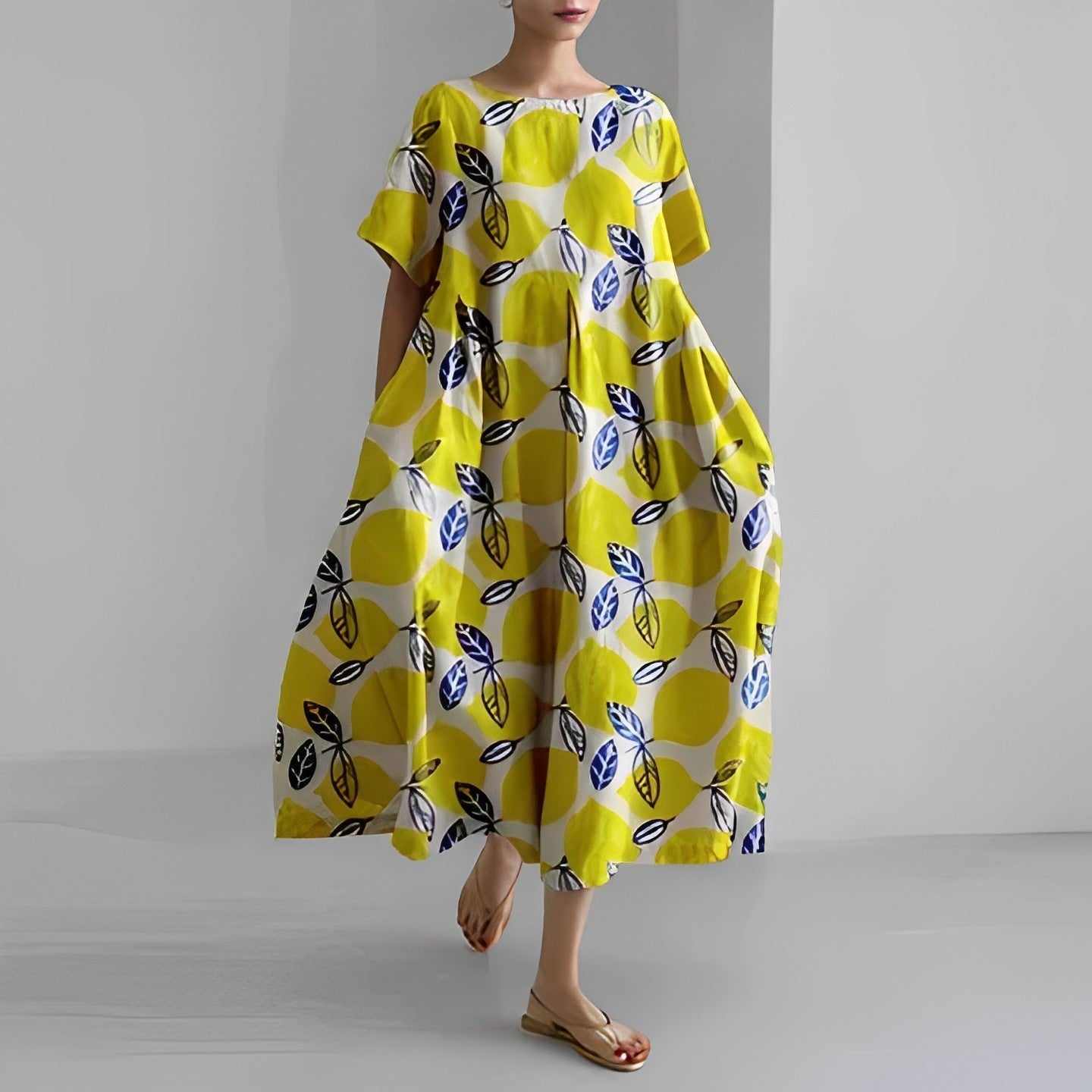 Daisy - Vestido Maxi Suelto de Gran Movimiento Retro