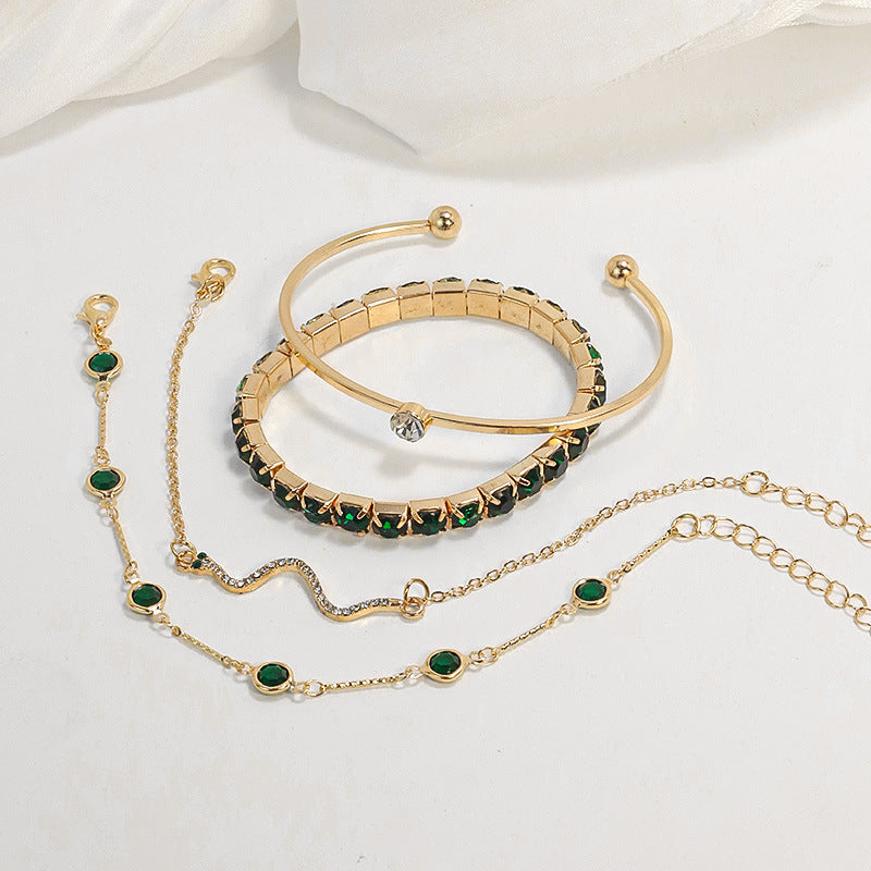 Conjunto de Pulseras Elegantes Sorina Feldwyn en Oro