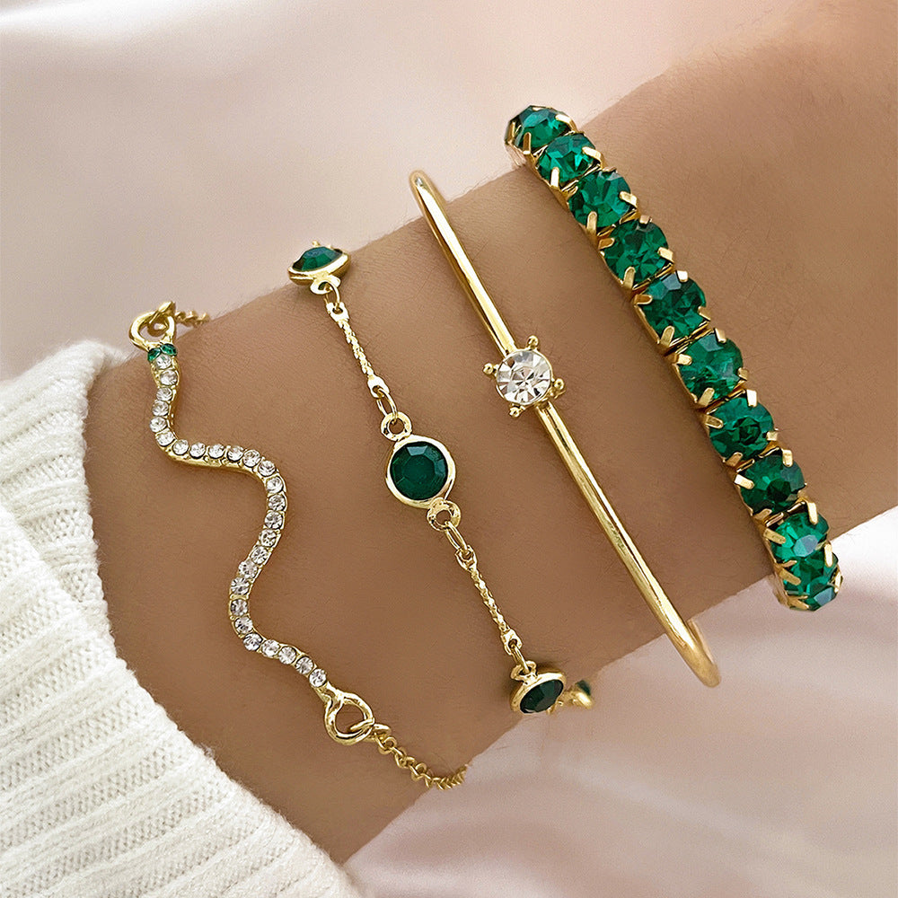 Conjunto de Pulseras Elegantes Sorina Feldwyn en Oro